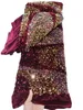2023刺繍ベルベットスパンコールレースファブリック5ヤードアフリカの女性ドレスウェディングパーティー縫製最新の高品質ナイジェリアレディモダンオータムセールky-6153