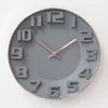 壁の時計ローズゴールドノルディックデザインラウンドサイレントファッション時計ハンギングバッテリー操作時計リビングルームホルロゲムラレの家の装飾