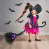 Andere evenementen Feestartikelen Halloween Heksenbezem met kleurrijk lint Kinderen Vliegende bezemsteel Rekwisieten Cosplay Accessoires Halloween Decor 231023