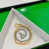 Desinger touwkettingen voor mannen Goth goud en zilver kleur met letters verweven ketting roestvrijstalen kettingen lengte 40m choker voor hiphop mode cadeau