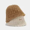 Cappelli a tesa larga Cappelli a secchiello Inverno Pelliccia sintetica Cappello a secchiello peloso per donna Ragazza adolescente Soffice agnello finto Tesa larga Tinta unita Caldo peluche Cappello da pescatore 231023