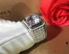 Bagues de cluster Luxe Solitaire Mâle 4ct Lab Diamant Cz Bague 925 Sterling Argent Bijoux Fiançailles Bande De Mariage Pour Hommes Cadeau D'anniversaire