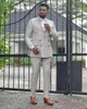 Men's Suits Gray Men Tailor-Made 2 Pieces Blazer Pants Double Breasted Plaid Tuxedo Fashion Business Wedding Plus Size Tailored