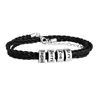 Bracelet personnalisé personnalisé graver le nom de famille en acier inoxydable perle charmes bracelet en cuir véritable tressé corde aimant fermoir 231023