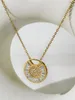 Pendant Necklaces Peri'sbox Stainless Steel 18K Gold Pvd Plated Pave Baguette Cz Zircon Round Coin Necklace For Women Luxury Jewelry Gifts