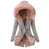 Mulheres para baixo parkas outono e inverno casaco de algodão com capuz fino ajuste quente zíper para mulher 231023