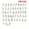 Charms 52pcs DIY Jewelry Alphabet A-Z Letters Antique Silver Color Pendants Making Handmade Tibetan Finding