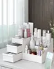 Caixas de armazenamento organizador de maquiagem cosmética com gavetas plástico banheiro skincare caixa escova batom titular organizadores storag4674351