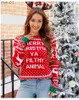 Damenpullover Frauen Weihnachten Frohe Weihnachten Ya Filthy Animal Pullover Unxi 2024 Neujahr Winter Pullover JumperL231024