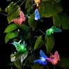 Garden Decorations Garden Solar Lamp Butterfly String Lights Waterproof LED Garland Sun Power Outdoor Sunlight for Yard Fence Lawn Patio Decoration 231023