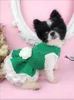 Cão vestuário artesanal roupas para cães suprimentos para animais de estimação verde espessura tecido colarinho casaco vestido exclusivo camélia acessórios cachorrinho bonito vestuário 231023