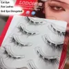 Faux cils 5 paires 3D vison chat yeux cils transparent tige extrémité allongée pleine bande vaporeuse volume maquillage faux 231024