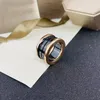 Anel de amor de luxo Casal Brand B Ring Gold Moda Black e Branco Anel de Casamento de Cerâmica Para Mulheres Jóias de Anel de Designer de Ouro de High Quality 18k