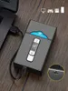 Lighters 20pcs Caperette Case USB ładowalne podwójne łuk lżejsze metalowe wiatroodporne gadżety męskie