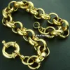 Charm Bracelets Gold Color 11mm width Belcher Bolt Ring Link Men Women Solid Bracelet Jewllery B164 231024