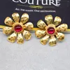 Brincos vintage flor sem piercing tendência feminina de alto sentido