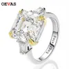 Anéis de casamento Oevas 100% 925 prata esterlina criado citrino diamantes pedras preciosas anel de noivado de casamento jóias finas presente atacado 231023