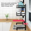 Kitchen Storage Stainless Steel Sink Drain Rack Shelf DIY Dishes Cutlery Dry 2 Layer Pantry Organizer