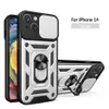 Armor Camera Window Phone Case pour iPhone 15 14 13 12 11 Pro Max XR XS 6 7 8 Plus 360 Protection Antichoc Coque arrière avec support