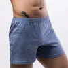 Unterhosen Männer Trunks Pyjama Klassische Streifen Homewear Shorts Sommer Elastische Taille Hosen Casual Bottom Nachtwäsche Atmungsaktive Lose Nachtwäsche