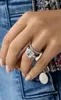 Anneaux Cluster Anneaux Promesse Ring 925 Sterling Silver Asscher Coup 10 mm AGRACHE DE MEUX MÉDICATION DIAMENT SIMULÉ POUR FEMMES WHOL