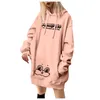 Hoodies femininos impressão oversize sweatshirts kawaii orelhas feminino manga longa grosso pulôver menina topos streetwear sudaderas