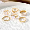 Wedding Rings Fashion 2023 Trend White Heart Love Set For Women Girls Korean Butterfly Gold Color Jewelry