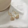 Boucles d'oreilles pendantes pour femmes, en argent 2023 W/S925, clou d'oreille avec coquille naturelle, laiton écologique, bijoux remplis d'or 14 carats, jacinthe