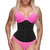 Bustiers korsetter Sladuo Kvinnor Dragkedja midja tätningsbuk Rems Sports Fitness Dubbel Neoprene Tre-breasted Sexig Shapewear