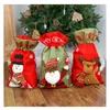 Cadeau Wrap 56x34cm Sac de cadeau de Noël Sac de rangement avec Père Noël Bonhomme de neige Renne Ornement Décoration de fête Joyeux Noël Boîte d'emballage 231023