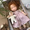 Dockor 30 cm Waldorf Doll Girl Plysch Handgjorda mjuka fyllda figurer med kläder Full Set Baby Comfort Toys ger en presentförpackning 231023