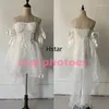 Vestidos casuais verão elegante branco fora do ombro fada 2023 feminino chique princesa puff vestido de aniversário malha festa de casamento roupas para mulheres