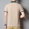 Polos para hombres Los hombres llegan bordado Polo Shirt Diseño de marca Color sólido Manga corta Casual Daily Teen Thshirts