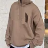 Designer-Kapuzenpullover für Herren, bedruckt, Designabschnitt, langärmelig, Rundhalsausschnitt, lockerer Pullover, Weiß, Schwarz, Baumwolle, Streetwear