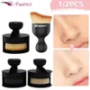 Outils de maquillage 1 2 pièces joint fond de teint brosse Push Pull O forme tampon pinceaux poudre Blush liquide cosmétique maquillage outil 231024