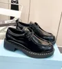 Marca de luxo feminino monolith mocassins sapatos preto couro escovado chunky único plataforma tênis elegante desconto mocassins senhora conforto andando EU35-40