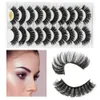 10Prairs/Lot 6D Natural False Lashes Fluffy Soft Cross Manga Lashes Wispy Natural Eyelash Extension Makeup Tool