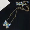 Designer Papillon Collier Femmes Charme Bracelets De Fleurs pour Lady Designers Pendentif Colliers anneaux classiques pour femmes G2310242Z-6