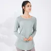 Actieve shirts Dames Losse Yoga Sport T-shirts met lange mouwen Mesh Ademende hardloopsweatshirts Gebogen zoom Gym Fitness Tops Blouse Dames