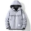 Jaqueta masculina de inverno parkas com zíper nova jaqueta streetwear moda à prova de vento com capuz parkas inverno grosso casaco de algodão térmico masculino j231024