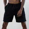 Men's Shorts Leisure Solid Color Mens Short Pants Sports Fitness Training Sweat Men Summer Casual Drawstring Waist Loose Beach