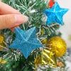 Decoraciones navideñas 630 piezas colgante de estrella con purpurina árbol de Navidad adorno colgante artesanía 5 cm plástico para fiesta de cumpleaños suministros de decoración del hogar 231023