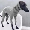 Vêtements de chien Mode Vêtements de chien côtelés à quatre pattes Pull à col roulé pour animaux de compagnie pour Whippet Greyhound italien Pull d'hiver Combinaison pour gros chiens 231024