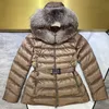 Christmas Discount ~ Women's Down Parkas designer womens down puffer jacket with fur collar women embroidered letter badge winter outerwear coat size S/M/L/XL