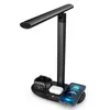 B-15 4-in-1 Phone Watch Earphone Wireless Charger Desk Lamp 15W Phone Wireless Charging Dock LED Table Light - Black