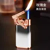 Tändare Ny kreativ metallpistolform Dubbel flam ljusare rakt för att byta uppblåsbar rocker mäns gåva grossist