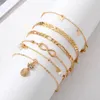 Anklets Vintage Elephant Pendant Anklet For Women LOVE Multilayer Chain Beach Summer Foot Ankle Bracelet Jewelry