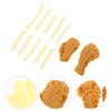 Party Decoration 1 Set Artificial Food Model Chicken Wings ben Främre pommes frites