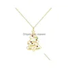 Collares colgantes Collar de árbol de Navidad de acero inoxidable Color Diamante Nombre de familia personalizado Regalo para y amigos Entrega de gota Jewelr DH7ND