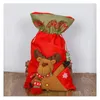 Cadeau Wrap 56x34cm Sac de cadeau de Noël Sac de rangement avec Père Noël Bonhomme de neige Renne Ornement Décoration de fête Joyeux Noël Boîte d'emballage 231023